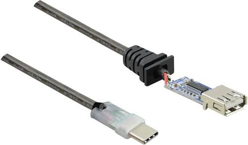 Renkforce USB-Kabel USB 2.0 USB-C® Stecker, USB-A Buchse 7.50m Schwarz vergoldete Steckkontakte RF- von Renkforce