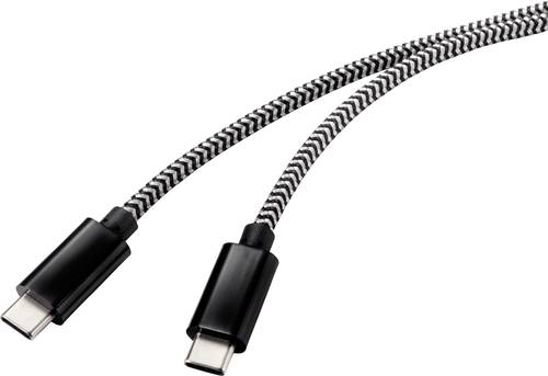 Renkforce USB-Kabel USB 2.0 USB-C® Stecker, USB-C® Stecker 3.00m Schwarz/Weiß RF-4598412 von Renkforce