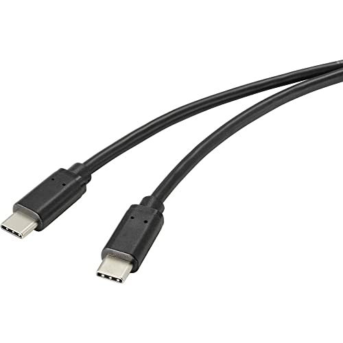 Renkforce USB-Kabel USB 2.0 USB-C® Stecker 1.00m Schwarz mit antimikrobieller Oberfläche RF-4716840 von Renkforce
