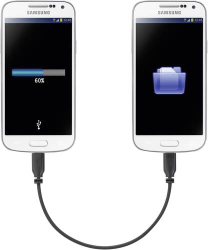 Renkforce USB-Kabel USB 2.0 USB-Micro-B Stecker, USB-Micro-B Stecker 0.15m Schwarz mit OTG-Funktion, von Renkforce
