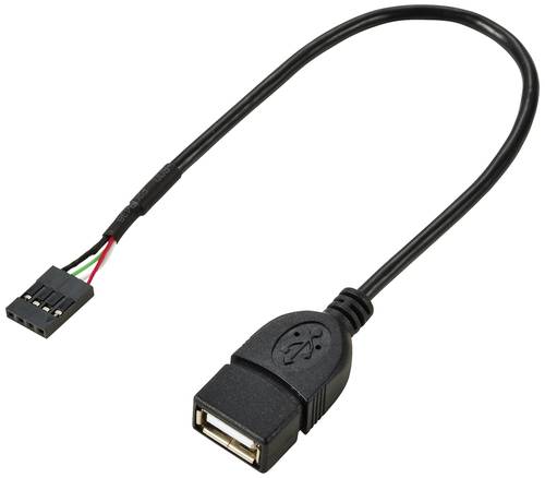 Renkforce USB-Kabel USB 2.0Pfostenstecker 4pol., USB-A Buchse 0.20m Schwarz RF-5719746 von Renkforce