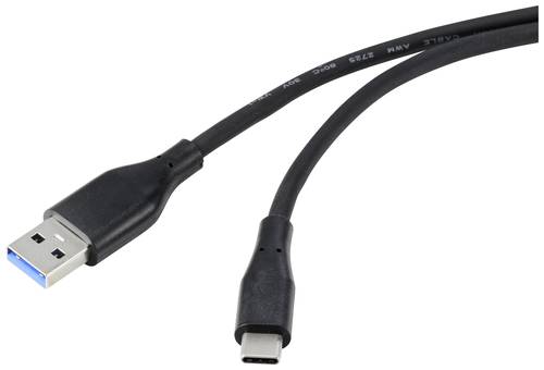 Renkforce USB-Kabel USB 3.2 Gen1 (USB 3.0 / USB 3.1 Gen1) USB-A Stecker, USB-C® Stecker 0.50m Schwa von Renkforce