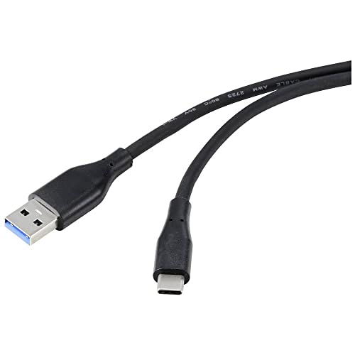 Renkforce USB-Kabel USB 3.2 Gen1 (USB 3.0 / USB 3.1 Gen1) USB-A Stecker, USB-C® Stecker 2.00 m Schwarz PVC-Mantel, hoch von Renkforce