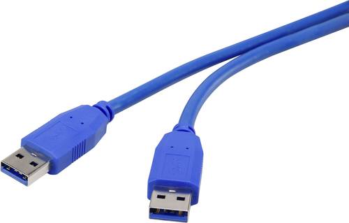 Renkforce USB-Kabel USB 3.2 Gen1 (USB 3.0 / USB 3.1 Gen1) USB-A Stecker 0.50m Blau vergoldete Steckk von Renkforce