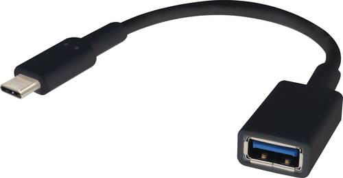 Renkforce USB-Kabel USB 3.2 Gen1 (USB 3.0 / USB 3.1 Gen1) USB-C® Stecker, USB-A Buchse 0.15m Schwar von Renkforce