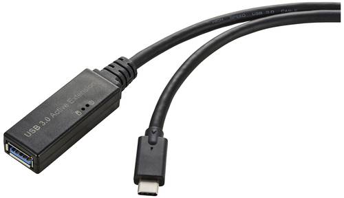 Renkforce USB-Kabel USB 3.2 Gen1 (USB 3.0 / USB 3.1 Gen1) USB-C® Stecker, USB-A Buchse 5.00m Schwar von Renkforce