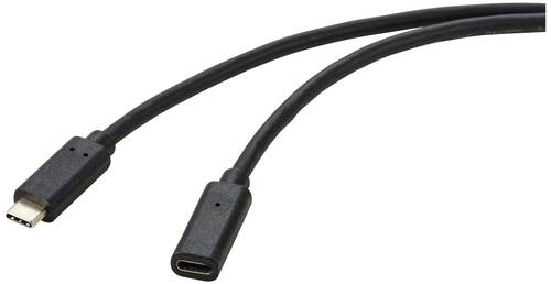 Renkforce USB-Kabel USB 3.2 Gen2 (USB 3.1 Gen2) USB-C® Stecker, USB-C® Buchse 2.00m Schwarz PVC-Ma von Renkforce