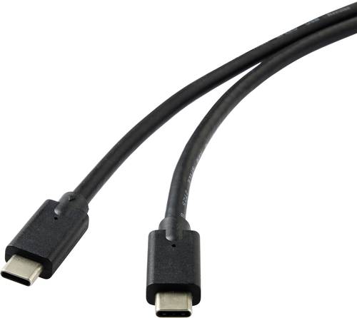 Renkforce USB-Kabel USB 3.2 Gen2x2 USB-C® Stecker 2.00m Schwarz Geschirmt RF-4531576 von Renkforce