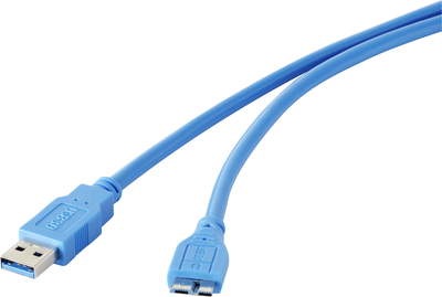 Renkforce - USB-Kabel - USB Typ A (M) zu Micro-USB Typ B (M) - USB 3.0 - 5 V - 0.9 A - 1.8 m - Blau von Renkforce