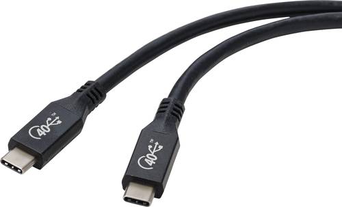 Renkforce USB-Kabel USB4® USB-C® 0.80m Schwarz Aluminium-Stecker RF-4870098 von Renkforce