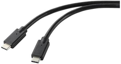 Renkforce USB-Ladekabel USB 2.0 USB-C® Stecker, USB-C® Stecker 1.00m Schwarz TPE-Mantel RF-5251918 von Renkforce