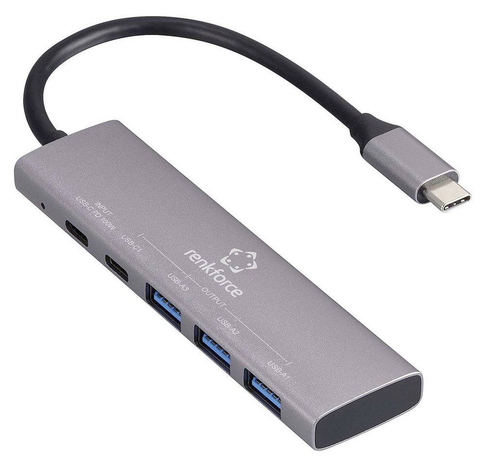 Renkforce USB-Verteiler Renkforce RF-USBH-280 5 Port USB 3.2 Gen 1-Hub (USB 3.0) USB-C® PD Lad von Renkforce
