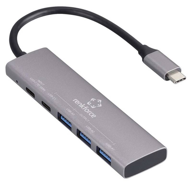 Renkforce USB-Verteiler Renkforce RF-USBH-280 5 Port USB 3.2 Gen 1-Hub (USB 3.0) USB-C® PD Lad von Renkforce