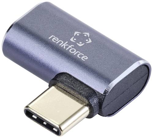 Renkforce USB4® Adapter [1x USB4® Stecker - 1x USB-C® Buchse] 40 GBit/s 90° nach links gewinkelt von Renkforce