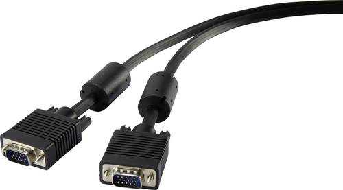 Renkforce VGA Anschlusskabel VGA 15pol. Stecker, VGA 15pol. Stecker 0.50m Schwarz RF-4212492 mit Fer von Renkforce