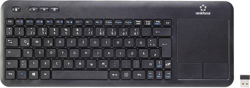 Renkforce Wireless Touch Funk Tastatur Deutsch, QWERTZ Schwarz Touch-Oberfläche von Renkforce