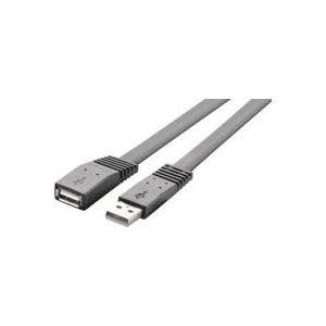 Renkforce highly flexible - USB-Verlängerungskabel - USB (M) zu USB (W) - USB 2.0 - 5 V - 0.5 A - 3 m - flach - Schwarz von Renkforce