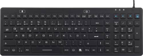 Renkforce iM-IKB106-BK Tastatur Schwarz Spritzwassergeschützt, Staubgeschützt von Renkforce