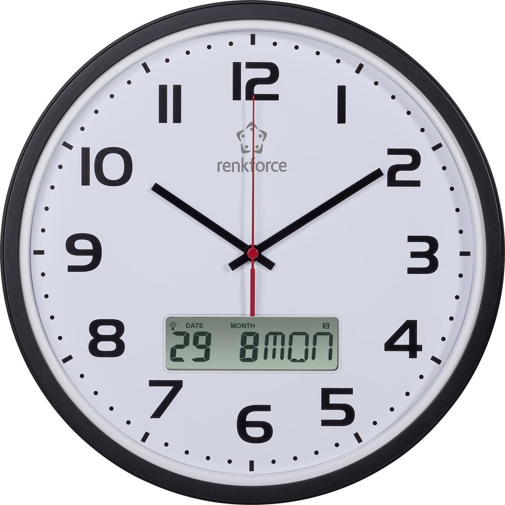 renkforce Funk Wanduhr HD-WRCL135 32 cm x 4.5 cm Schwarz (HD-WRCL135) von Renkforce