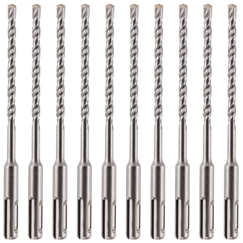 SDS Plus Hammerbohrer, 6,5 mm x 160 mm, professioneller Wolframkarbid-bestückter Steinbohrer für Ziegel, Beton, Stein, Granit, 6,5 mm SDS-Bohrer, 10 Stück SDS Plus Hammerbohrer, 6,5 mm x 160 mm, professioneller Wolframkarbid-bestückter Steinbohrer für Ziegel, Beton, Stein, Granit, 6,5 mm SDS-Bohrer, 10 Stück von Rennie Tool Company
