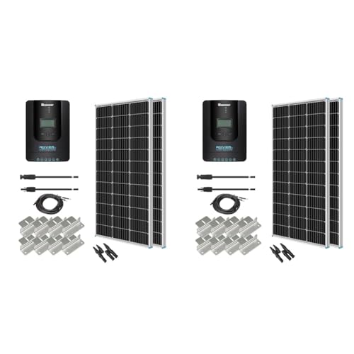 Renogy 12V 1KWh Solaranlage, Inselanlage Solar Set mit 200W 12V Monokristallin Solarmodul, 12V 40A MPPT Solarladeregler, Kabeln und Halterungen für Garten, Balkon, Camper, RV und Wohnmobil von Renogy