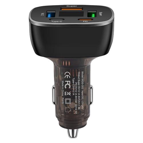 Renopfect Telefonauto -Ladegerät, Auto -Ladegerät Fast Lading | 5-in-1 Quick Handy Automobile Ladegeräte | Tragbares Automobilzubehör für Limousinenfahrzeuge MPV Pickup Renopfect Telefonauto -Ladegerät, Auto -Ladegerät Fast Lading | 5-in-1 Quick Handy Automobile Ladegeräte | Tragbares Automobilzubehör für Limousinenfahrzeuge MPV Pickup von Renopfect