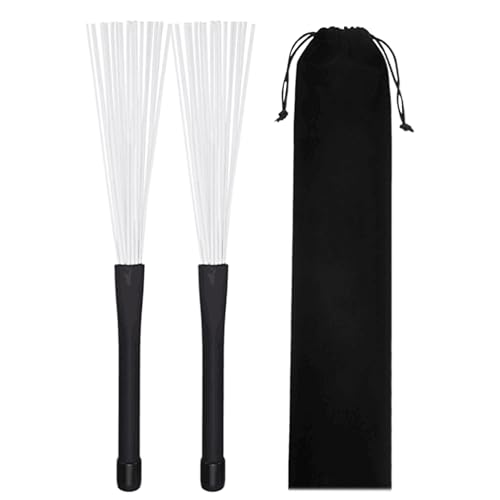 Renopfect Trommelbürsten, Trommeldrahtbürsten - 2x einziehbare Drahtdraht -Drum -Pinsel | Anfängerprofis Musikinstrumente Accessoires für Konzert, Performance von Renopfect