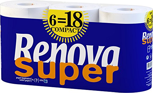 RENOVA SUPER COMPACT Toilet Paper 6 Rolls von Renova