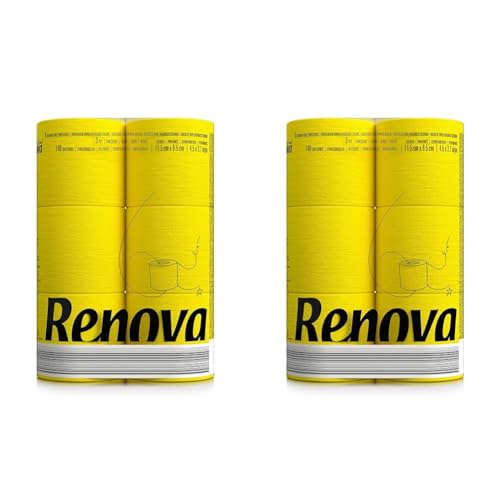 RENOVA YELLOW Toilet Paper 6 Rolls (Packung mit 2) von Renova