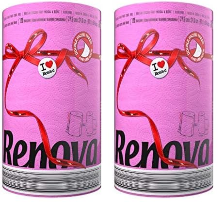 Renova Pink Paper Towel 1 Roll (Packung mit 2) von Renova