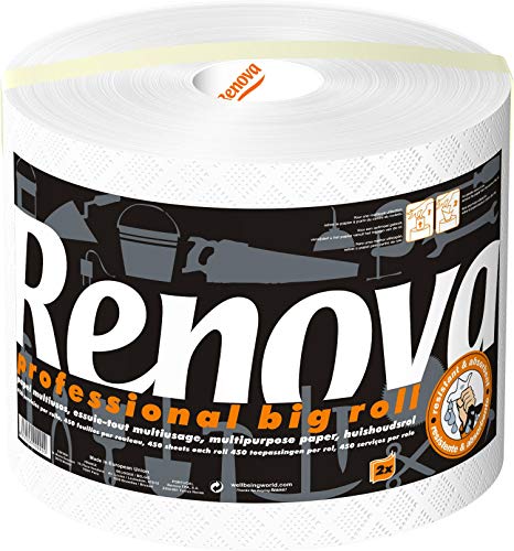 Renova Professional Big Roll Mehrzweck-Papierrolle, 100% recycelt, 2-lagig, 1 Rolle Renova Professional Big Roll Mehrzweck-Papierrolle, 100% recycelt, 2-lagig, 1 Rolle von Renova
