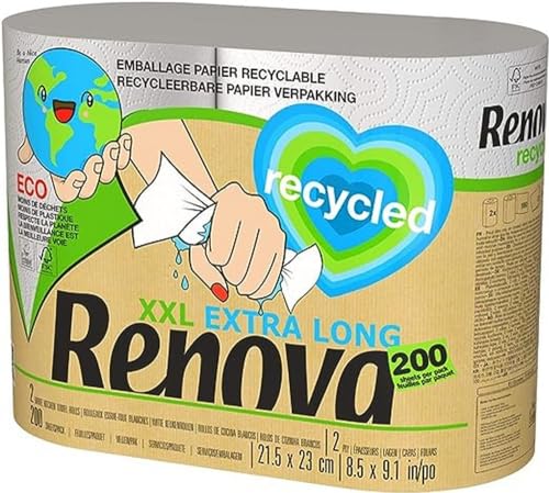 Renova RECYCLED XXL Paper Towel 2 Rolls, White, Large von Renova