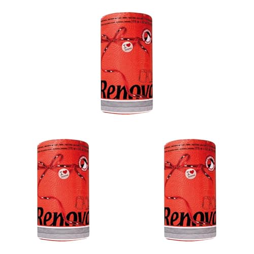 Renova RED Paper Towel 1 Roll (Packung mit 3) von Renova