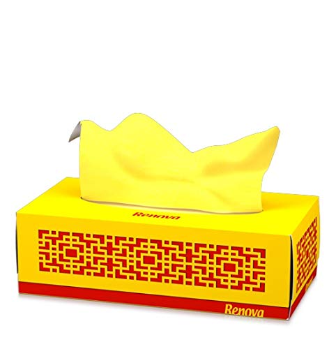Renova Red Label gelbe Gesichtshandtücher, 80 Stück Renova Extra Soft Cleaning Gloves Gelb von Renova