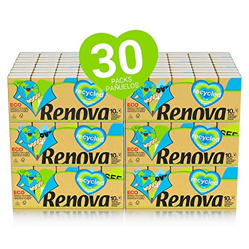 Renova Renova Recycled Taschentücher | 300 Packungen (300 x 9 Taschentücher) | 100% recycelt mit Ecolabel und FSC von Renova