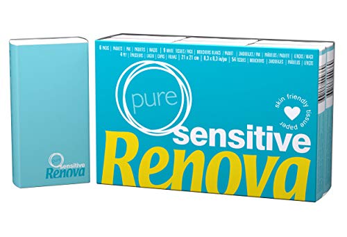 Renova Taschentücher Sensitive Pure - 6 Packungen weiße Taschentücher von Renova