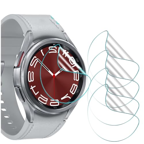 5pcs Hydrogelfolie Displayschutz für Samsung Galaxy Watch6 Classic 43mm Watch 6 Classic Flexibel HD Clear Bildschirmschutz TPU [Berührungsempfindlich] [Blasenfrei] Einfache Installation Kit von Renwox