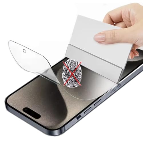 Renwox 2pcs Matte Hydrogelfilm Anti-Fingerabdruck für iPhone 15 Pro 6.1" Flexible Anti-Glare Bildschirmschutz Explosionssicher Nicht gehärtete Glas Folie HD Clear von Renwox