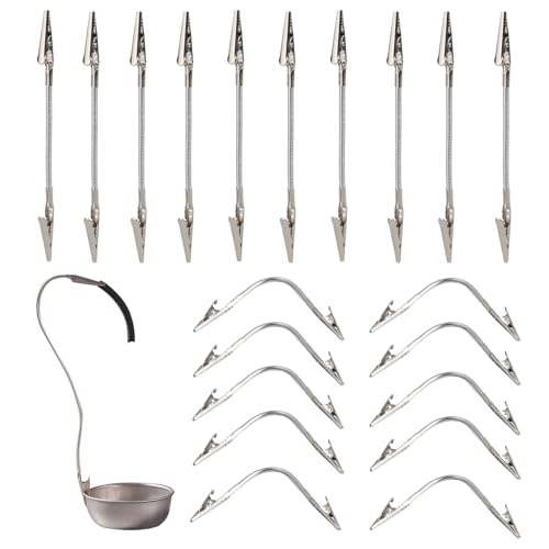 Krokodilklemme aus Metalldraht, Krokodilklemmen zum Basteln, 20 x lange Schlauchklemmen, flexible Klemmhalter für Schule, Hochzeit, Karte, Foto-Display und Organisation Krokodilklemme aus Metalldraht, Krokodilklemmen zum Basteln, 20 x lange Schlauchklemmen, flexible Klemmhalter für Schule, Hochzeit, Karte, Foto-Display und Organisation von Renywosi