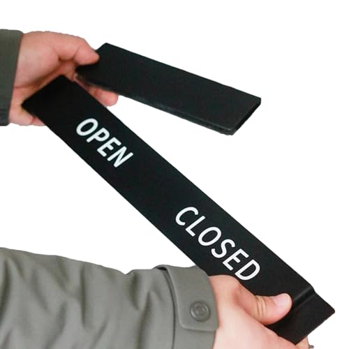 Offenes geschlossenes Schild, offenes Schild für Geschäftstür | Sichtschutz-Schiebetüranzeige mit Klartext,Schiebetüranzeige, doppelseitige Sichtbarkeit, einfach zu bedienen von Renywosi