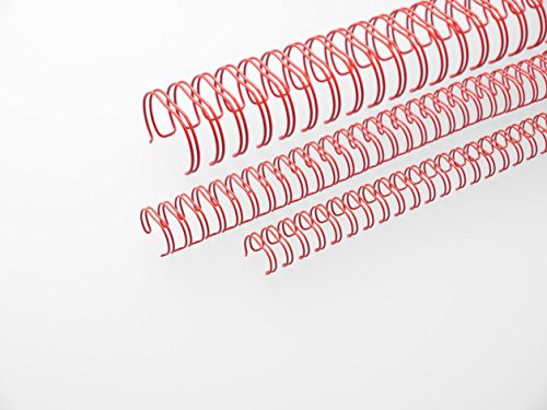 Renz One Pitch Drahtkamm-Bindeelemente in 2:1 Teilung, 23 Schlaufen, Durchmesser 14.3 mm, 9/16 Zoll, rot von Renz