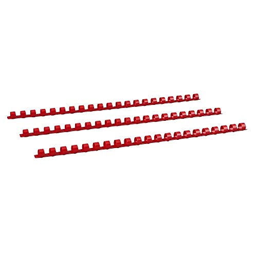 Renz Plastikbinderücken US-Teilung, 21 Ringe für DIN A4, Durchmesser 12 mm, rot von Renz