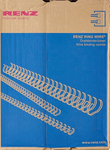 Renz Ring Wire Drahtkamm-Bindeelemente in 3:1 Teilung, 34 Schlaufen, Durchmesser 16.0 mm, 5/8 Zoll, weiß von Renz