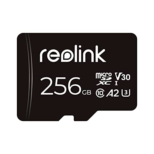 Reolink 256GB Micro SD Karte, Klasse 10 A2 U3 MicroSDXC-Hochgeschwindigkeitsspeicherkarte, kompatibel mit Reolink Überwachungskamera von Reolink