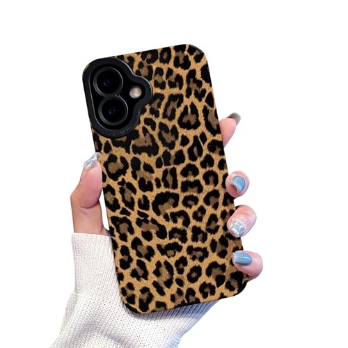 Reownest Handyhülle Kompatibel mit iPhone 16 Plus Hülle mit Cute Fashion Brown Leopard Muster Leder Simple Case für Frauen Mädchen Weiche Silikon Schutzhülle - Schwarz Reownest Handyhülle Kompatibel mit iPhone 16 Plus Hülle mit Cute Fashion Brown Leopard Muster Leder Simple Case für Frauen Mädchen Weiche Silikon Schutzhülle - Schwarz von Reownest