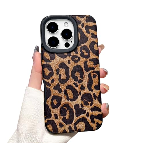 Reownest Handyhülle Kompatibel mit iPhone 16 Pro Hülle mit Cute Fashion Brown Leopard Muster Leder Simple Case für Frauen Mädchen Weiche Silikon Schutzhülle - Gold Reownest Handyhülle Kompatibel mit iPhone 16 Pro Hülle mit Cute Fashion Brown Leopard Muster Leder Simple Case für Frauen Mädchen Weiche Silikon Schutzhülle - Gold von Reownest