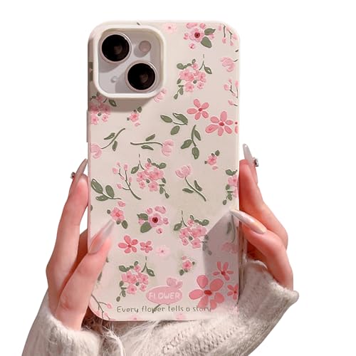 Reownest Hülle für iPhone 15, Cute Rosa Floral Muster Aesthetic Design Weiche Silikon Handyhülle, Schlanke Leichte Stoßfeste Kratzfeste Case für Mädchen Frauen - Weiß Reownest Hülle für iPhone 15, Cute Rosa Floral Muster Aesthetic Design Weiche Silikon Handyhülle, Schlanke Leichte Stoßfeste Kratzfeste Case für Mädchen Frauen - Weiß von Reownest