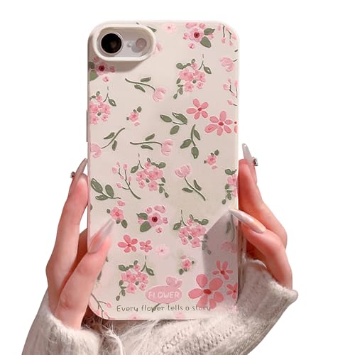 Reownest Hülle für iPhone 7/8/SE, Cute Rosa Floral Muster Aesthetic Design Weiche Silikon Handyhülle, Schlanke Leichte Stoßfeste Kratzfeste Case für Mädchen Frauen - Weiß Reownest Hülle für iPhone 7/8/SE, Cute Rosa Floral Muster Aesthetic Design Weiche Silikon Handyhülle, Schlanke Leichte Stoßfeste Kratzfeste Case für Mädchen Frauen - Weiß von Reownest