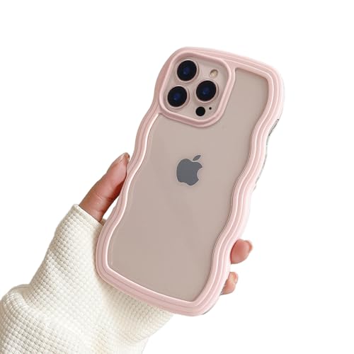 Reownest Kompatibel mit iPhone 16 Pro Hülle, Wellen Curly Case Transparent Aesthetic Silikon Süßes Wave Frame Shape TPU Bumper Einfach Design für Men Girls Handyhülle - Rosa Reownest Kompatibel mit iPhone 16 Pro Hülle, Wellen Curly Case Transparent Aesthetic Silikon Süßes Wave Frame Shape TPU Bumper Einfach Design für Men Girls Handyhülle - Rosa von Reownest