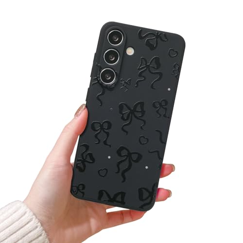 Reownest Schutzhülle für Samsung Galaxy S25 5G mit niedlichem Schleifenband, ästhetisch, weiches Silikon, stoßfest, für Damen und Mädchen, Schwarz Reownest Schutzhülle für Samsung Galaxy S25 5G mit niedlichem Schleifenband, ästhetisch, weiches Silikon, stoßfest, für Damen und Mädchen, Schwarz von Reownest